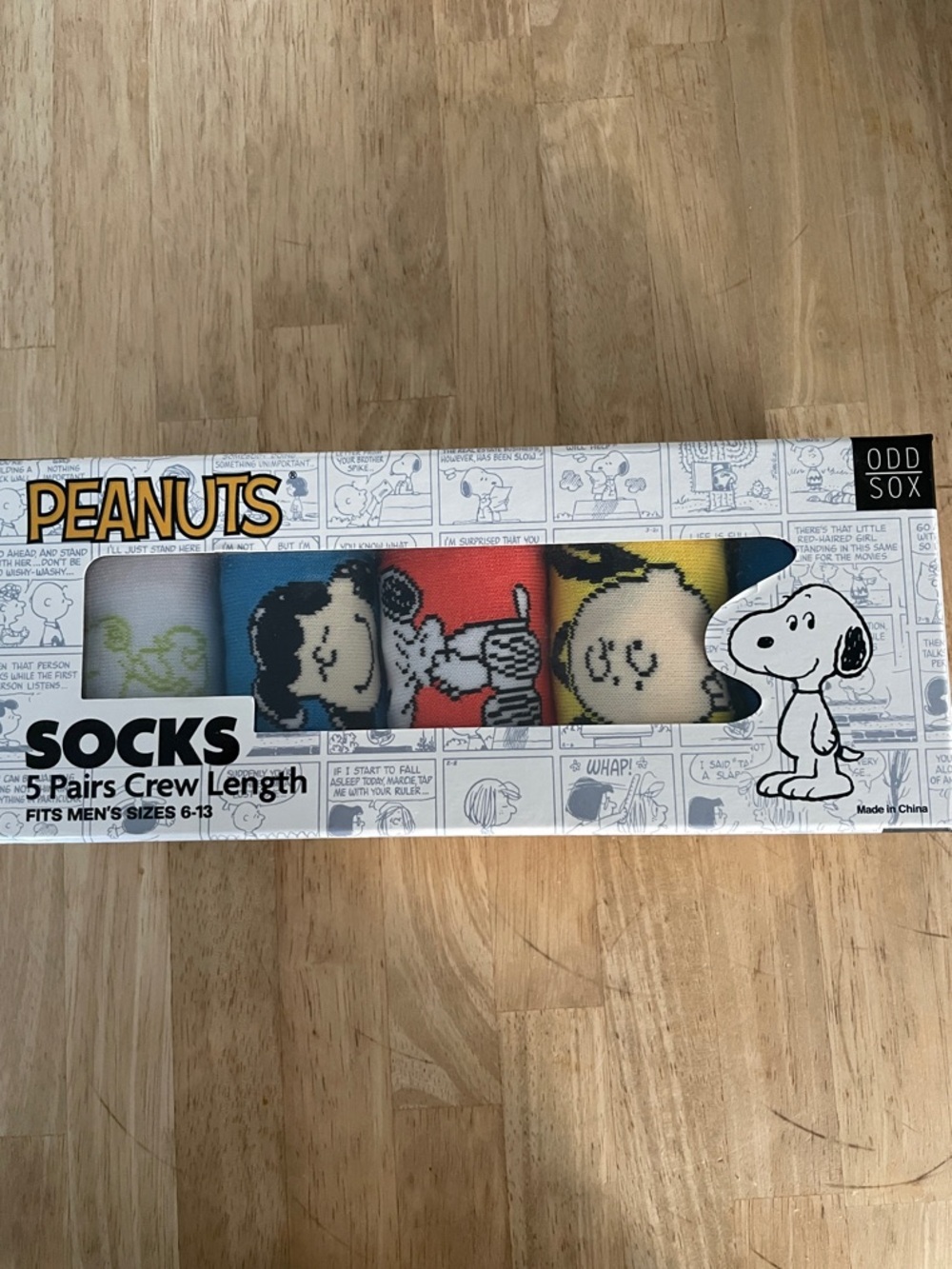 Peanuts Men's Crew Socks 5-Pack NEW